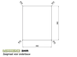 Lorreine 34R Luxe roestvrijstalen spoelbak 34x40cm vlakbouw, onderbouw en opbouw 1150178226