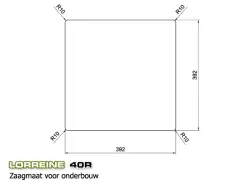 Lorreine 40R Luxe rozsdamentes acél mosogató 40x40 cm síkbeépítés alsó- és felsőbeépítés 1150178227