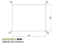 Lorreine 50R Luxe roestvrijstalen spoelbak 50x40 cm vlakbouw, opbouw en onderbouw 1150178228