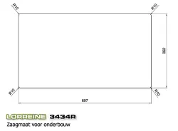 Lorreine LOR3434R Luxe roestvrijstalen dubbele spoelbak 3434 cm vlakbouw onderbouw en opbouw 1150178232