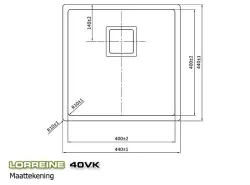 Lorreine 40VK Exclusive rozsdamentes acél mosogató 40x40 cm síkbeépítés alsó és felső beépítés 1150178273
