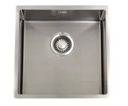 ABK Bingara sekély, mozgássérültek számára alkalmas rozsdamentes acél mosogató 10 cm mély, 40x40 cm, síkbeépítésű, alsó beépítésű és felső beépítésű BIN4010FVI