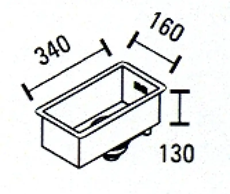 ABK Baronga kleine roestvrijstalen spoelbak 16x34 cm vlak inbouw, onderbouw en opbouw BAR16FVI