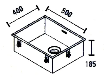 ABK Baronga rozsdamentes acél mosogató 50x40 cm beépített, aláépített és ráépíthető BAR50FVI