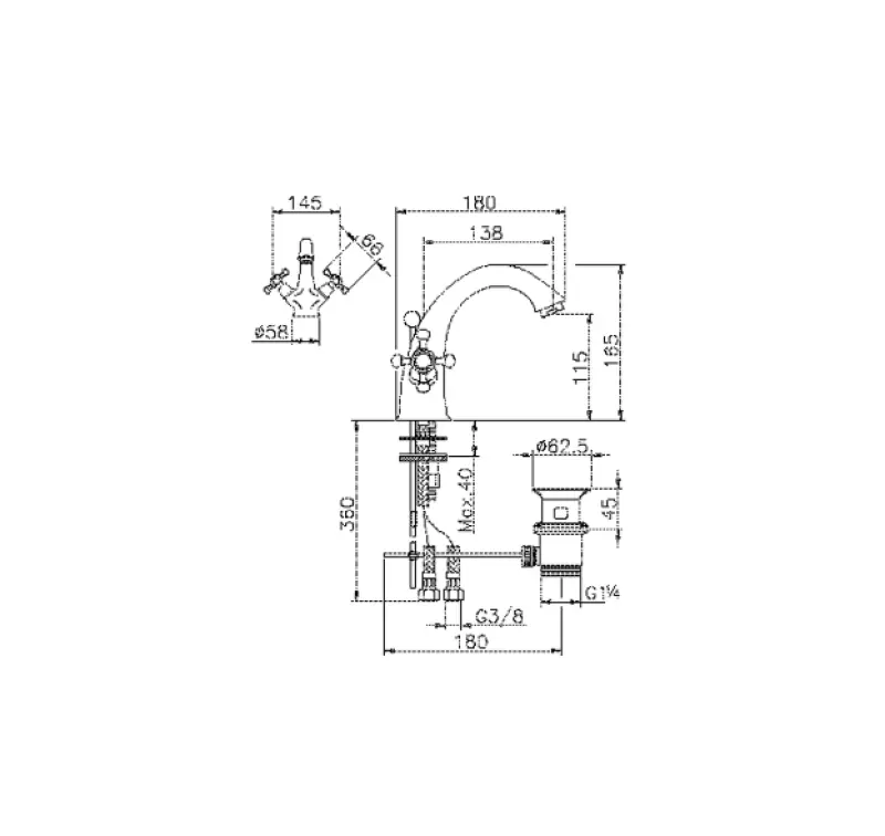 Huber Victoriai Mosdócsaptelep Arany VT0005102G