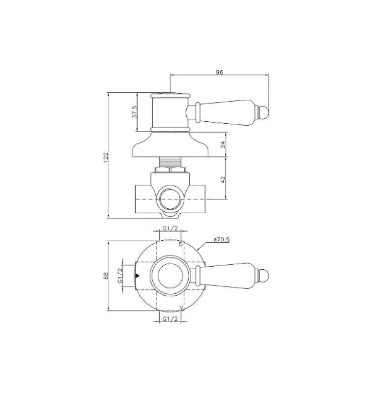 Huber Victorian 2 utas átváltó szelep rozsdamentes acél 653.VT01H.NS
