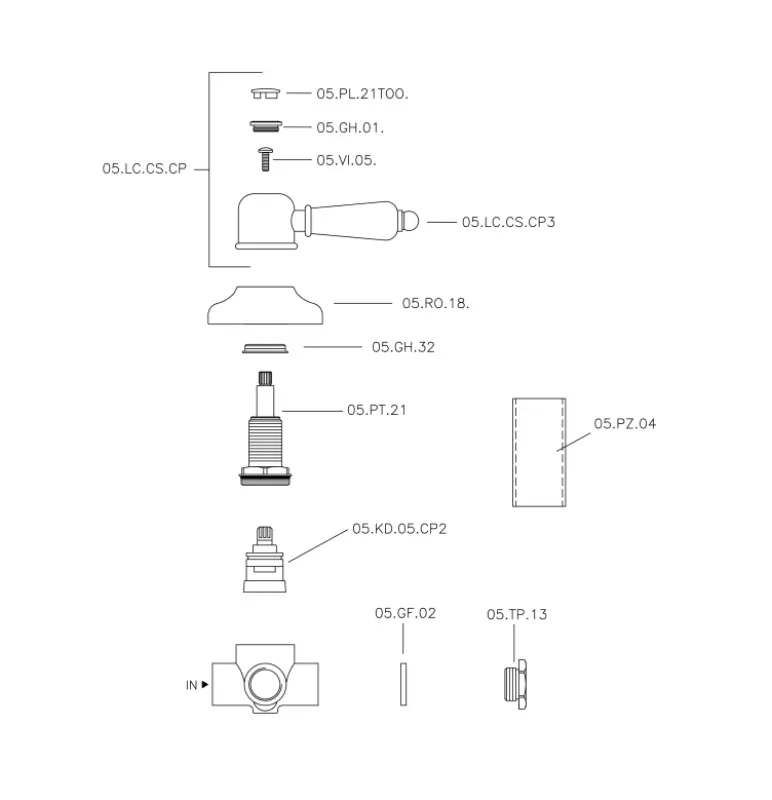 Huber Croisette Elzárócsap Bronz 1/2 653.CS01H.BA