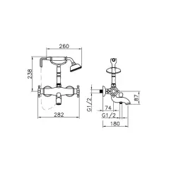 Huber Victorian Thermosztatikus Fürdőcsaptelep Zuhanyszettel Bronz VTT3301027