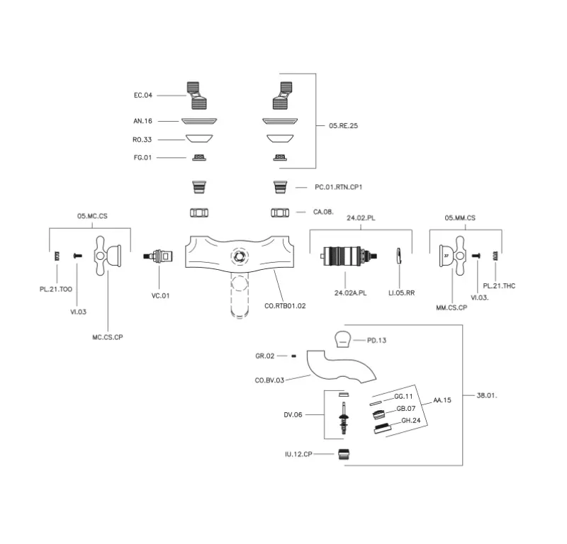 Huber Croisette Zuhanytermosztát Csaptelep Bronz CST2701027