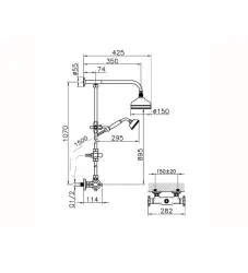 Huber Victoria Termosztatikus Zuhanyszett 15 cm Króm-Arany 390.VT01H.CA