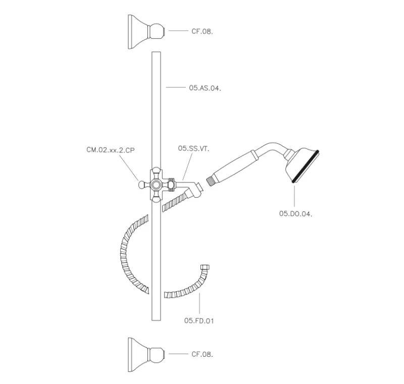 Huber Victorian Zuhanyrúd Készlet Arany 62.03H.AG