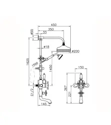 Huber Victoria Thermosztatikus Zuhanyszett Arany 592.VT21H.AG