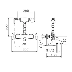 Huber Croisette Thermosztátos Kádtöltő Csaptelep Bronz CST3301027