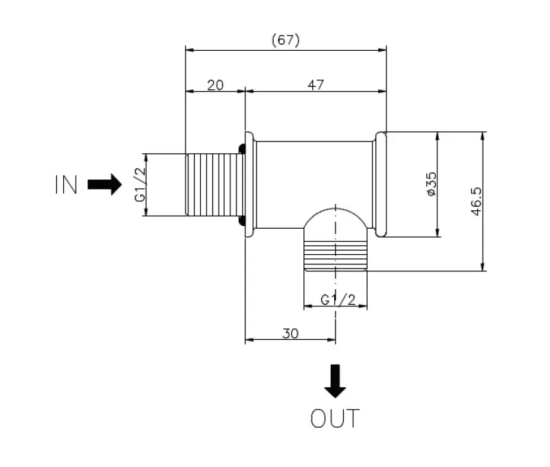 Huber Nosztalgikus Fali Csaptelep Csatlakozás Króm 67.04H.CR