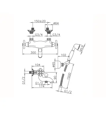 Huber Croisette Badthermostaatkraan met handdoucheset Goud CSD270102G

Huber Croisette fürdőtermosztát csaptelep kézi zuhanyszettel Arany CSD270102G
