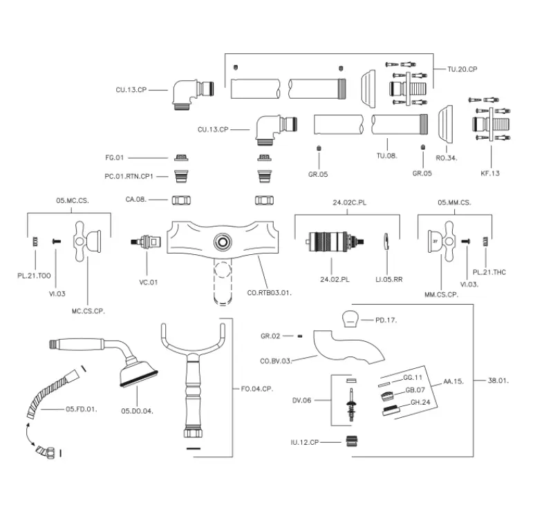 Huber Croisette Kádcsaptelep Oszlopra Arany CST390102G