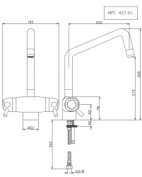 Huber Clinic Plus termosztátos konyhai csaptelep króm CPT6501021