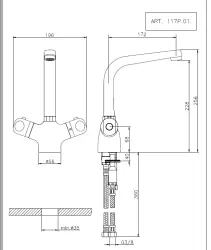 Huber Prima termosztátos konyhai csaptelep króm 117P01HCR