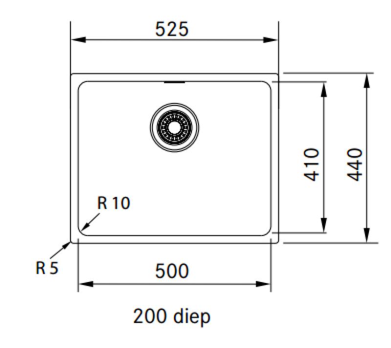 Franke Sirius 2 S2D 110.50 műanyag fekete mosogató 50x41cm alulról szerelhető 125.0252.223