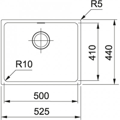 Franke Sirius 2 S2D 110.50 műanyag fehér mosogató 50x41cm alulról szerelhető 125.0252.224