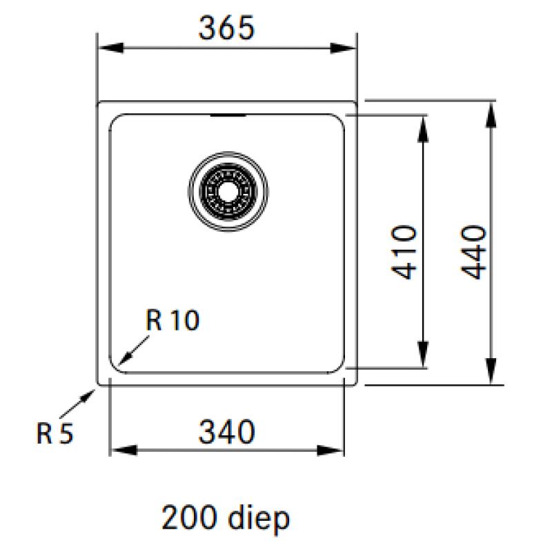Franke Sirius 2 S2D 110.34 műanyag fekete mosogató 34x41cm alulról szerelhető 125.0252.227