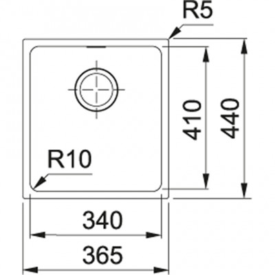 Franke Sirius 2 S2D 110.34 műanyag fehér mosogató 34x41cm alulról szerelhető 125.0252.229