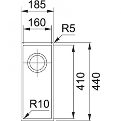 Franke Sirius 2 S2D 110.16 műanyag kis fehér mosogató 16x41cm alulról szerelhető 125.0252.233