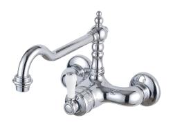 Nostalgikus konyhai csaptelep Hermitage R fali csaptelep Króm 10.9021