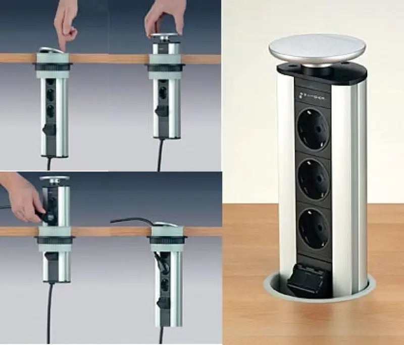 EVOline Port 3 Inbouwstopcontact met randaarde, witte afdekking