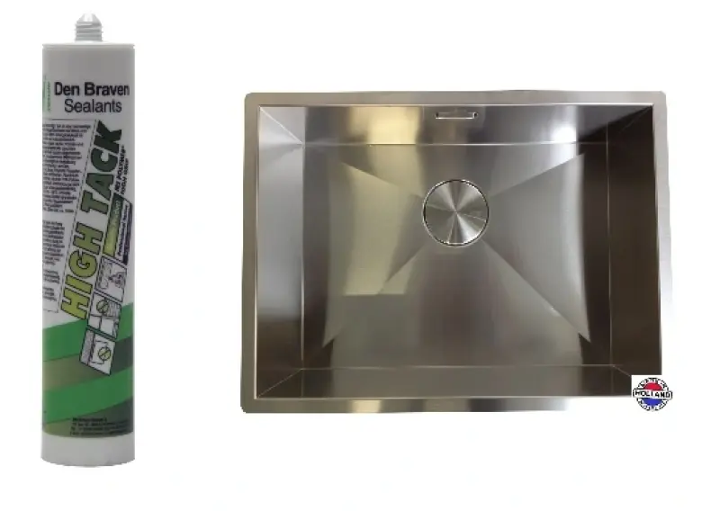 Zuurvrije siliconenlijm voor de montage van roestvrijstalen onderbouwspoelbakken