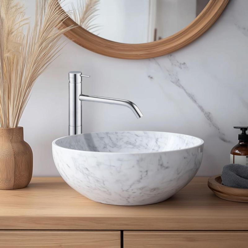 Waterevolution Flow mosdócsap magas kifolyóval mosdókagylókhoz, kattintós dugóval, króm T11501