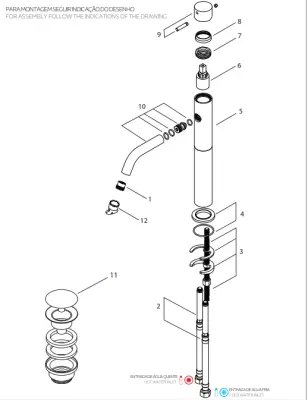 Waterevolution Flow hoge wastafelkraan voor waskommen inclusief click waste mat zwart T115PR