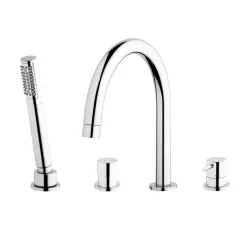 Waterevolution Flow 4-lyukú kád csaptelep peremre szereléshez, króm T13801