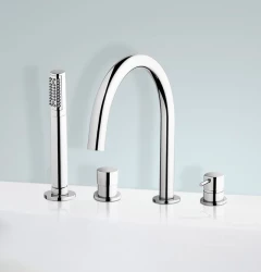 Waterevolution Flow 4-lyukú kád csaptelep peremre szereléshez, króm T13801