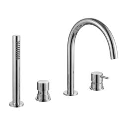 Waterevolution Flow 4-lyukú kád csaptelep peremre szereléshez, króm T13801