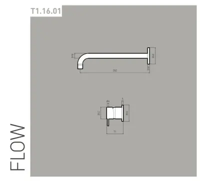 Waterevolution Flow beépíthető mosdócsaptelep matt fehér, 25 cm-es kifolyóval T116BBR-25