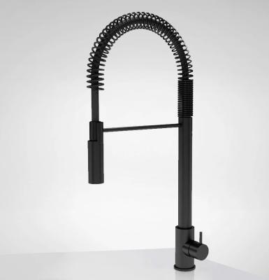 Waterevolution Flow félprofesszionális konyhai csaptelep, matt fekete, oszlopos és rugós T157PR