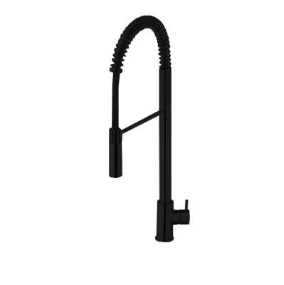 Waterevolution Flow félprofesszionális konyhai csaptelep, matt fekete, oszlopos és rugós T157PR