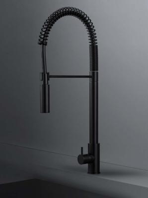 Waterevolution Flow félprofesszionális konyhai csaptelep, matt fekete, oszlopos és rugós T157PR