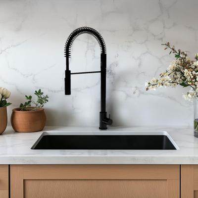 Waterevolution Flow félprofesszionális konyhai csaptelep, matt fekete, oszlopos és rugós T157PR