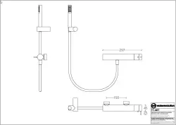 Waterevolution Flow zuhanytermosztát zuhanyszettel fehér T140TBR