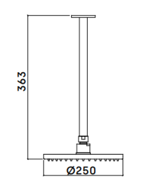 Waterevolution Flow fejzuhany 200 mm, mennyezeti csatlakozással, matt fekete T1642PR