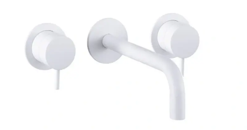 Waterevolution Flow 3 lyukas beépíthető mosdócsaptelep matt fehér, 25 cm-es kifolyóval T1163FBR-25