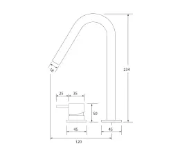 Waterevolution Flow 2-lyuks mosdócsaptelep matt fehér kis V 120mm kifolyó T1121VBR