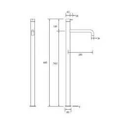 Waterevolution Flow vrijstaande badkraan mat zwart T134PR
