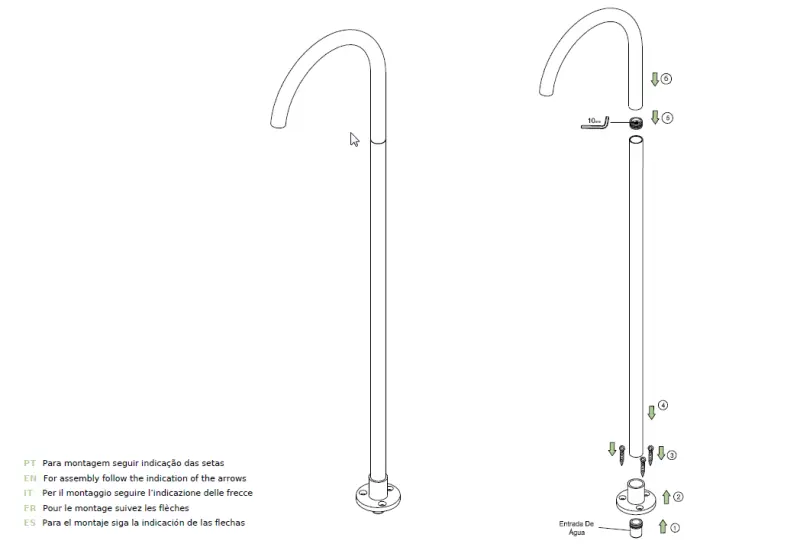 Waterevolution Flow álló fürdőkifolyó matt fekete T1673PR