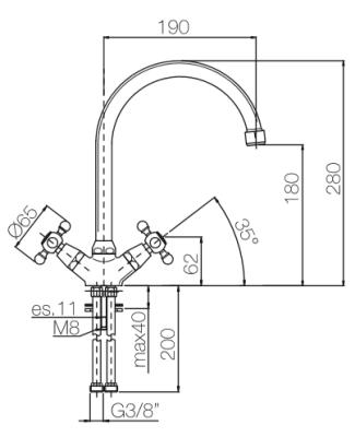 PB Nosztalgikus konyhai csaptelep V1905 Bronz 1208606672