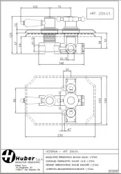 Huber Victoria Termosztatikus Beépített Zuhanyszett 20 cm-es esőzuhany Króm 1208679122