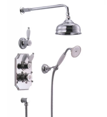 Huber Victorian Termosztatikus Beépíthető Zuhanykészlet 30cm-es esőzuhannyal Króm 1208679132