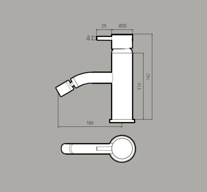 Waterevolution Flow bidé-mengkraan mat zwart T120PR